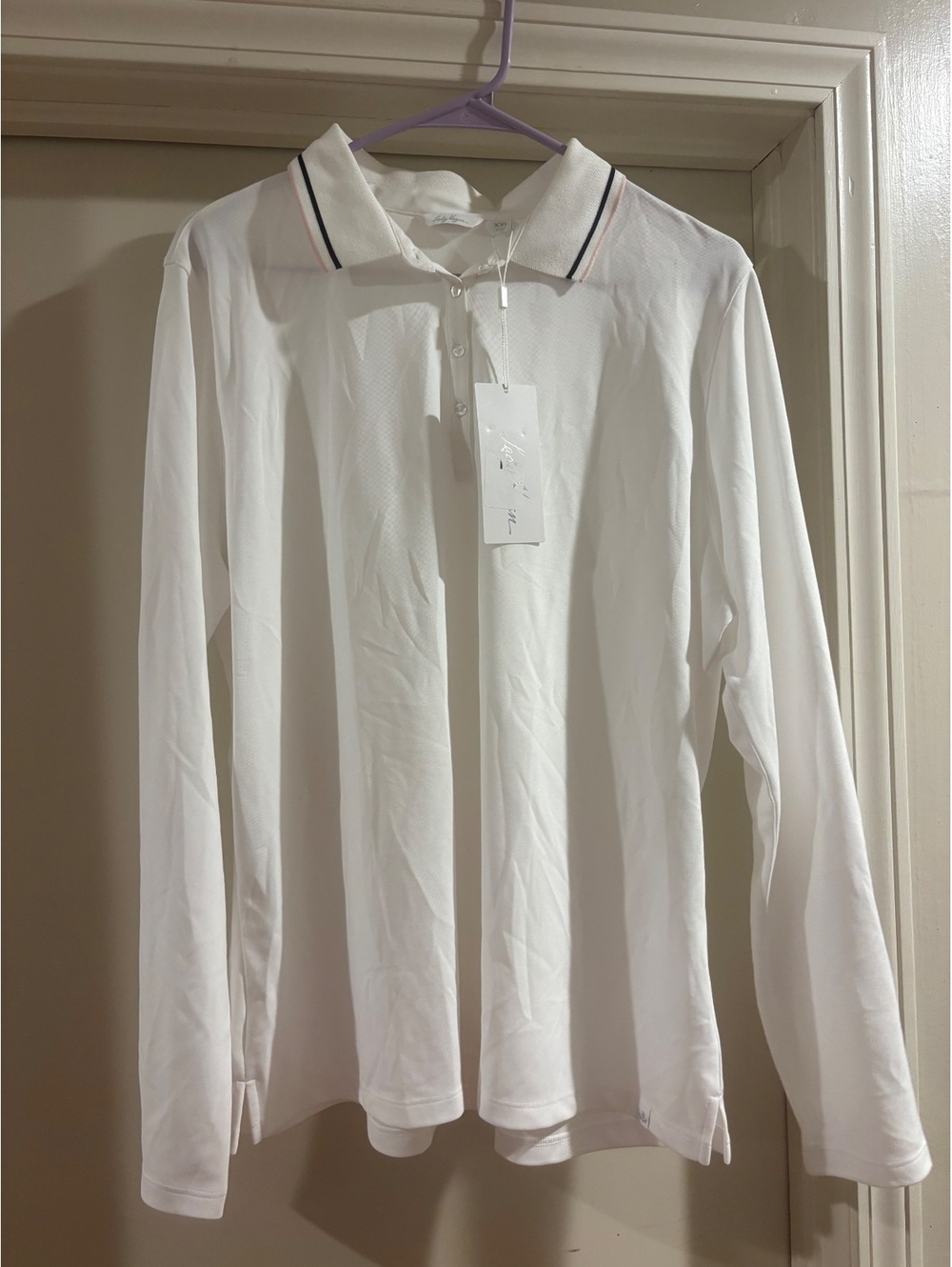 NWT Lady Hagen Women’s White Long Sleeve Golf Polo UPF 50+ XXL Performance